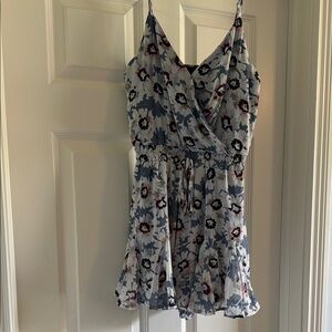 Trixxi Floral Mini Romper / Dress - Blue and White